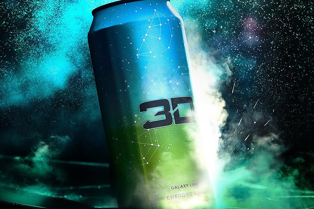 Design of 3D ENERGY DRINK GALAXY LIME